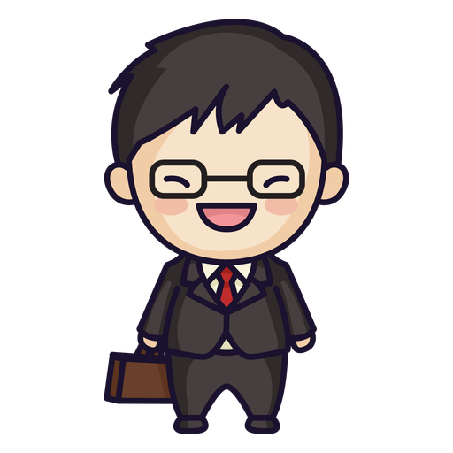 Cute Japanese Man Suit PNG & SVG Design For T-Shirts