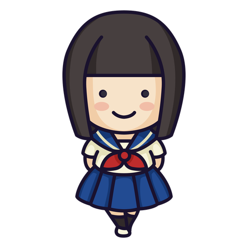 Cute japanese school girl PNG Design