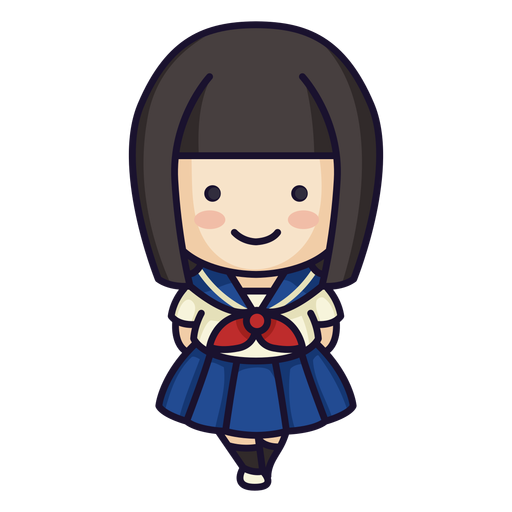 Linda garota japonesa da escola Desenho PNG