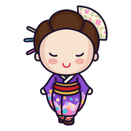 Bonita mulher japonesa tradicional Desenho PNG