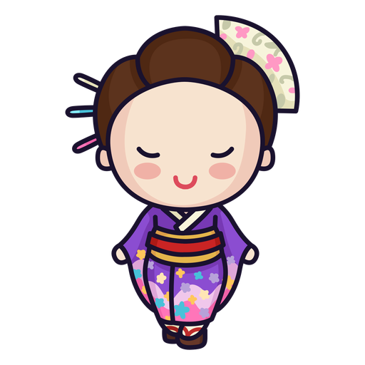 Cute japanese woman traditional PNG Design