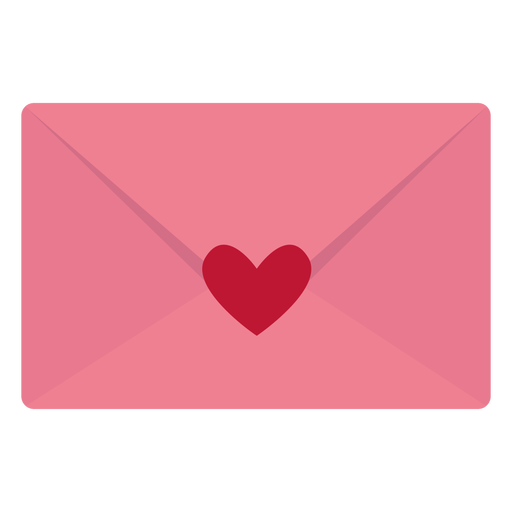 Cute letter valentine flat PNG Design