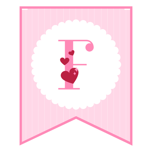 Cute love banner f PNG Design