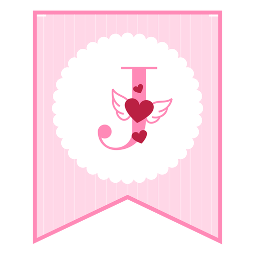Cute love banner j PNG Design