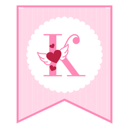 Cute love banner k PNG Design