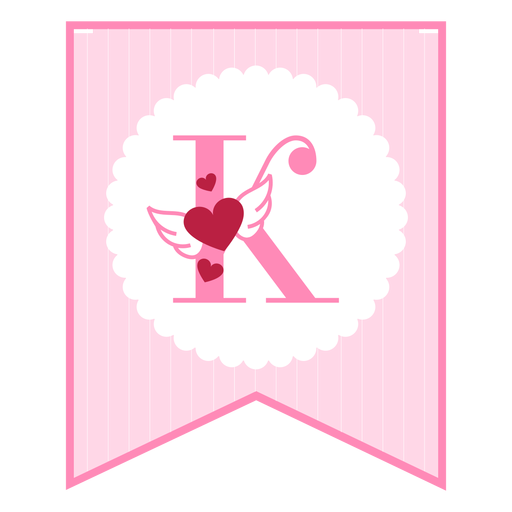Cute love banner k PNG Design