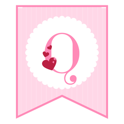 Cute love banner q PNG Design