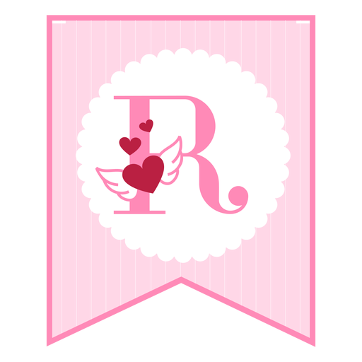 Cute love banner r PNG Design
