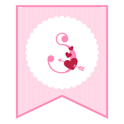 Cute love banner s PNG Design