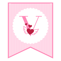 Cute love banner v PNG Design