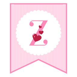 Cute love banner z PNG Design Transparent PNG