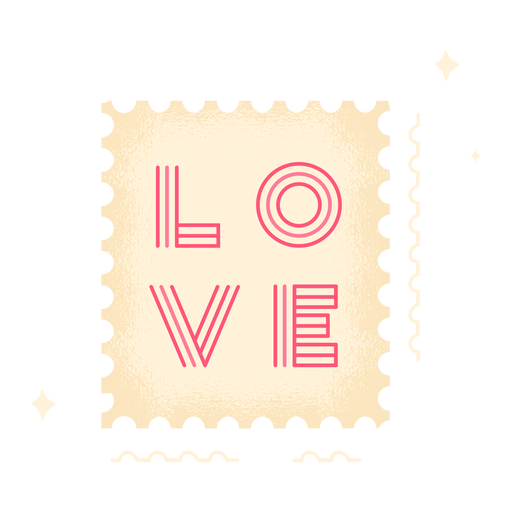 Cute love stamp PNG Design
