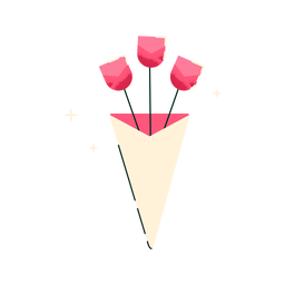 Lindas tres flores Diseño PNG