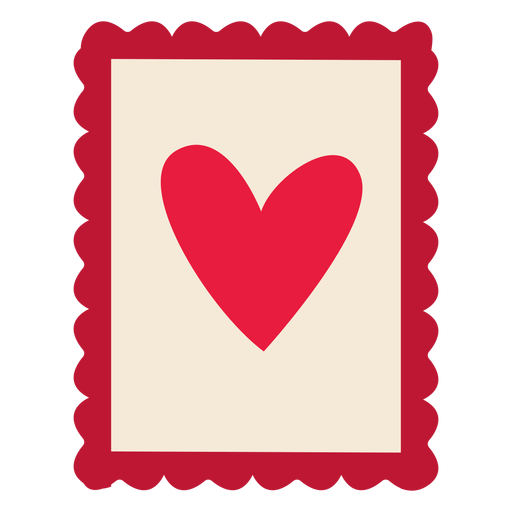 Cute valentine heart flat PNG Design