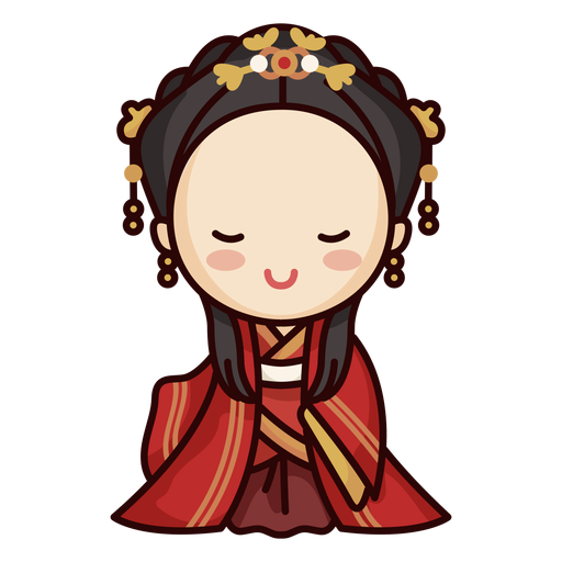 Cute woman traditional chinese PNG Design