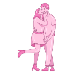 Linda pareja plana Diseño PNG