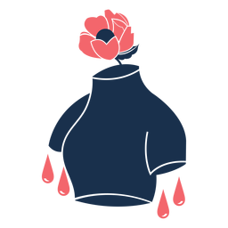 Blumenkopf romantisch traurig PNG-Design