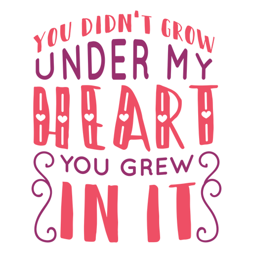 Grew in heart lettering