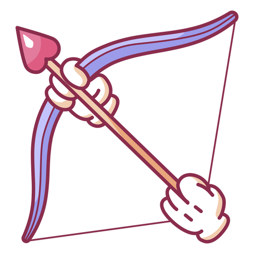 Hand bow arrow valentine colored - Transparent PNG & SVG ...