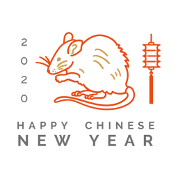 Frohes chinesisches Neujahr 2020 PNG-Design