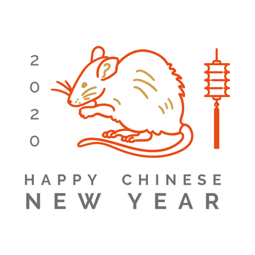Feliz año nuevo chino 2020 Diseño PNG