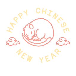 Rato feliz ano novo chinês dormindo