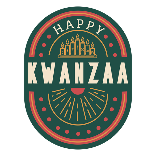Happy kwanzaa badge PNG Design
