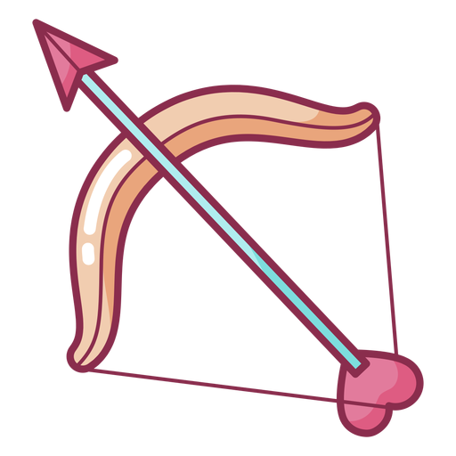 Heart bow arrow valentine colored PNG Design