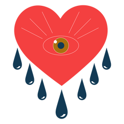 Heart crying eyes romantic PNG Design Transparent PNG