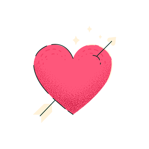 Heart shot by arrow PNG Design