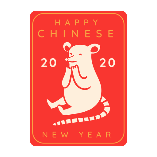 Rato alegre ano novo chinês Desenho PNG
