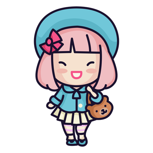 Menina japonesa kawaii Desenho PNG