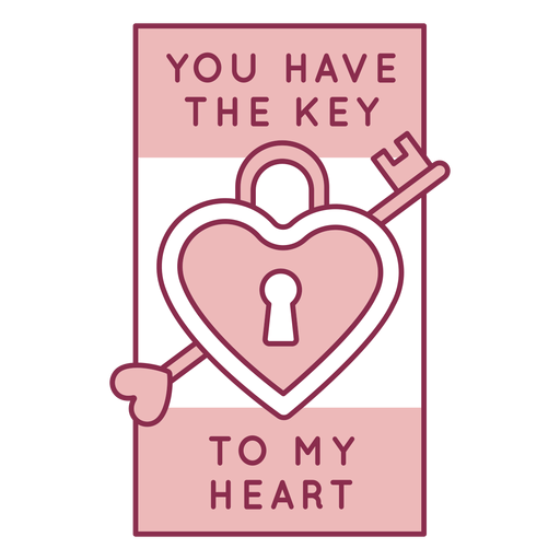 Key to heart badge PNG Design