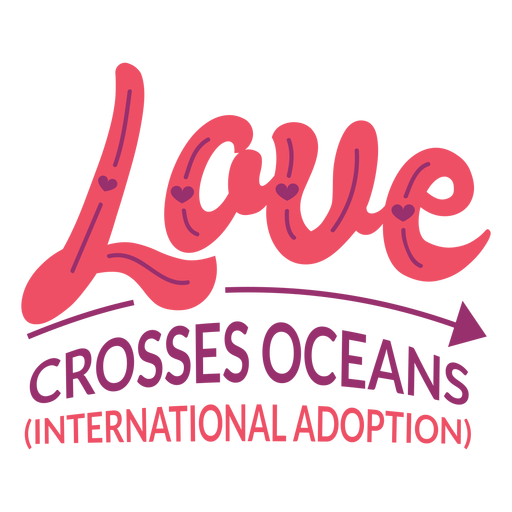 Love crosses oceans lettering PNG Design