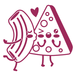 Golpe de amor de macarrones con queso Diseño PNG