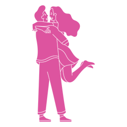Man lifting woman couple silhouette Transparent PNG
