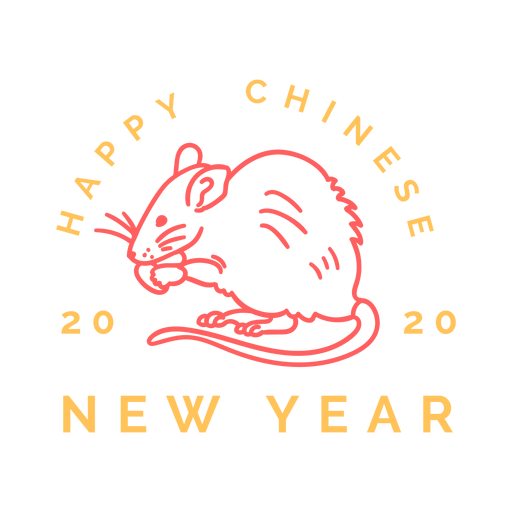 Mastigando rato chinês ano novo Desenho PNG