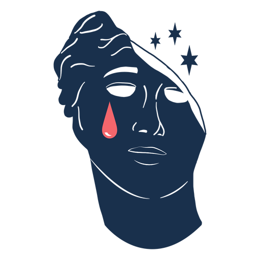 One side face tear sad PNG Design