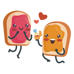 Peanut butter jelly sandwich engaged PNG Design Transparent PNG