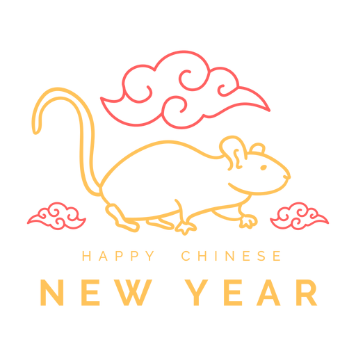 Año nuevo chino rata Diseño PNG