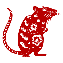 Rat looking side chinese new year PNG Design
