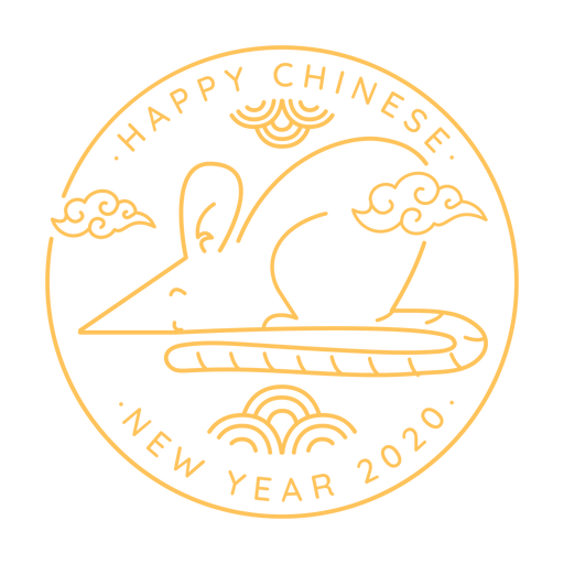 Año nuevo chino vista lateral rata Diseño PNG
