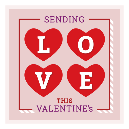 Enviando tarjeta de amor Diseño PNG