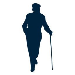 Silueta de hombre mayor Diseño PNG