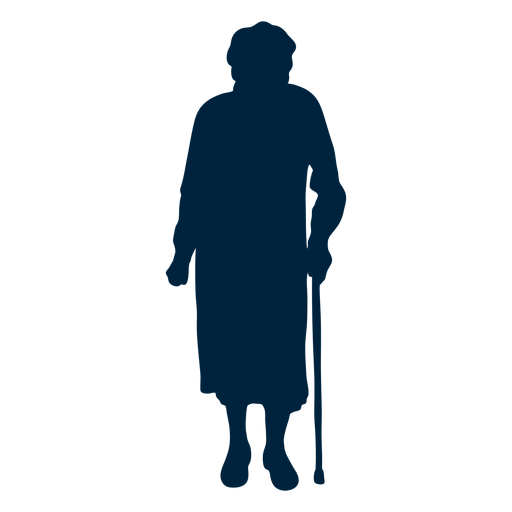 Senior woman silhouette PNG Design