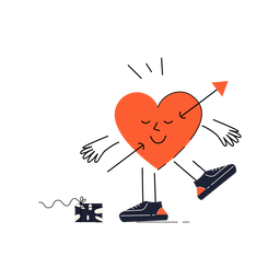 Disparo por flecha corazón Diseño PNG