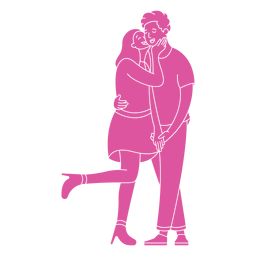 Silueta lindo pareja Diseño PNG