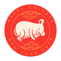 Sleeping rat chinese new year PNG Design