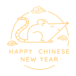 Smiling rat chinese new year PNG Design