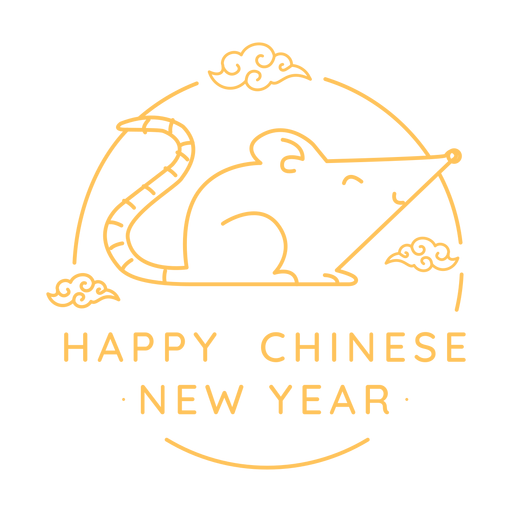 Smiling rat chinese new year PNG Design